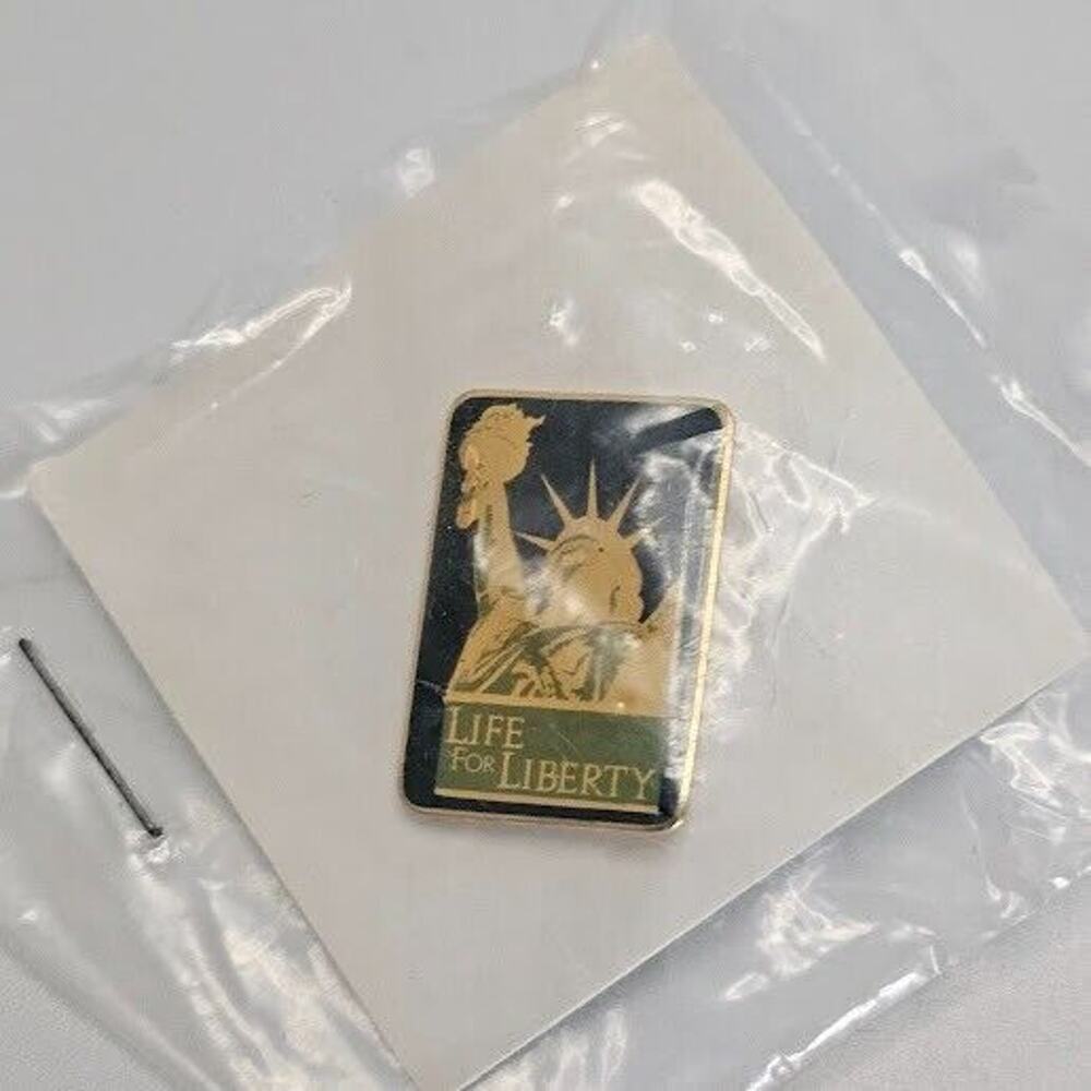Life For Liberty Lapel Pin Black and Bronze